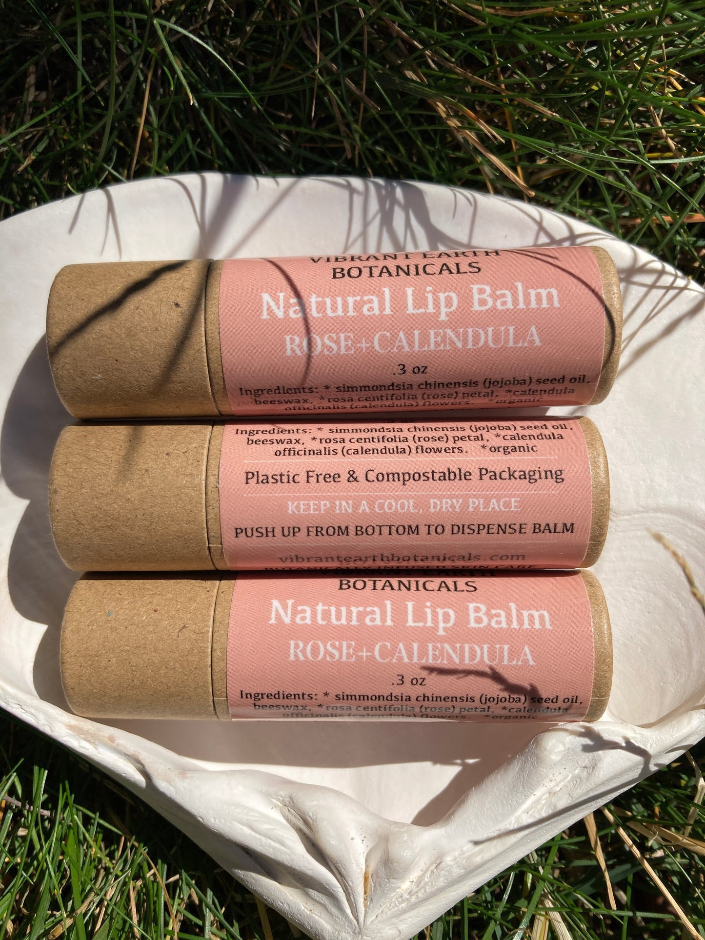 Rose+Calendula Lip Balm, 3 pack